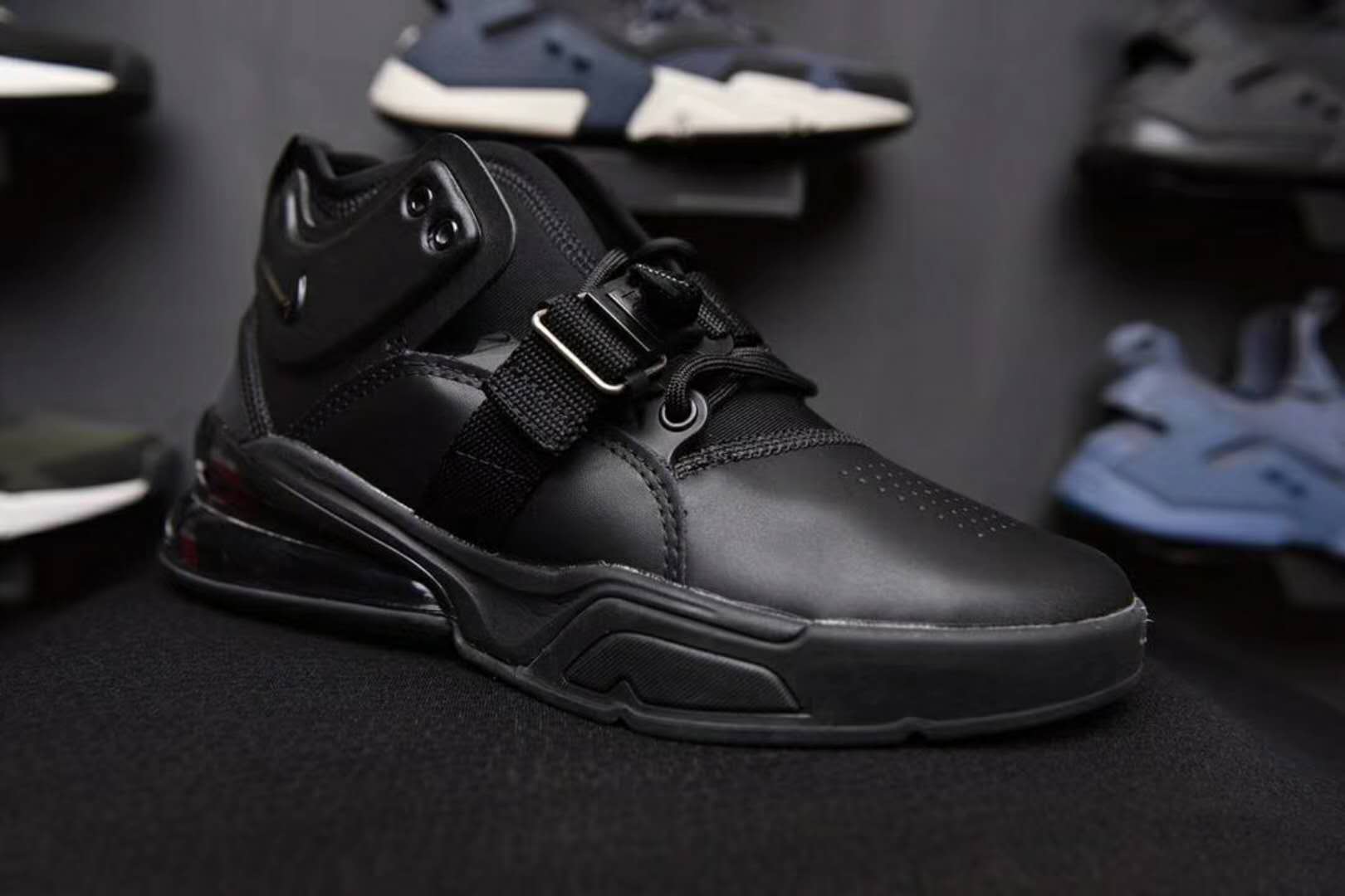 Nike Air Force 270 Mid All Black Shoes - Click Image to Close